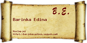 Barinka Edina névjegykártya