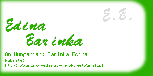 edina barinka business card